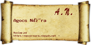 Agocs Nóra névjegykártya