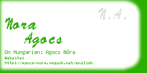 nora agocs business card